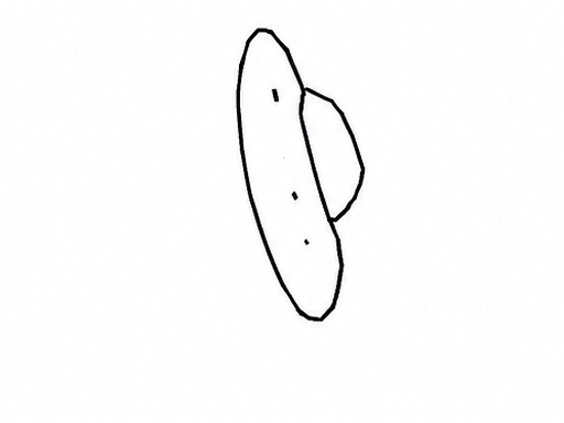 Flying saucer: isolated draft